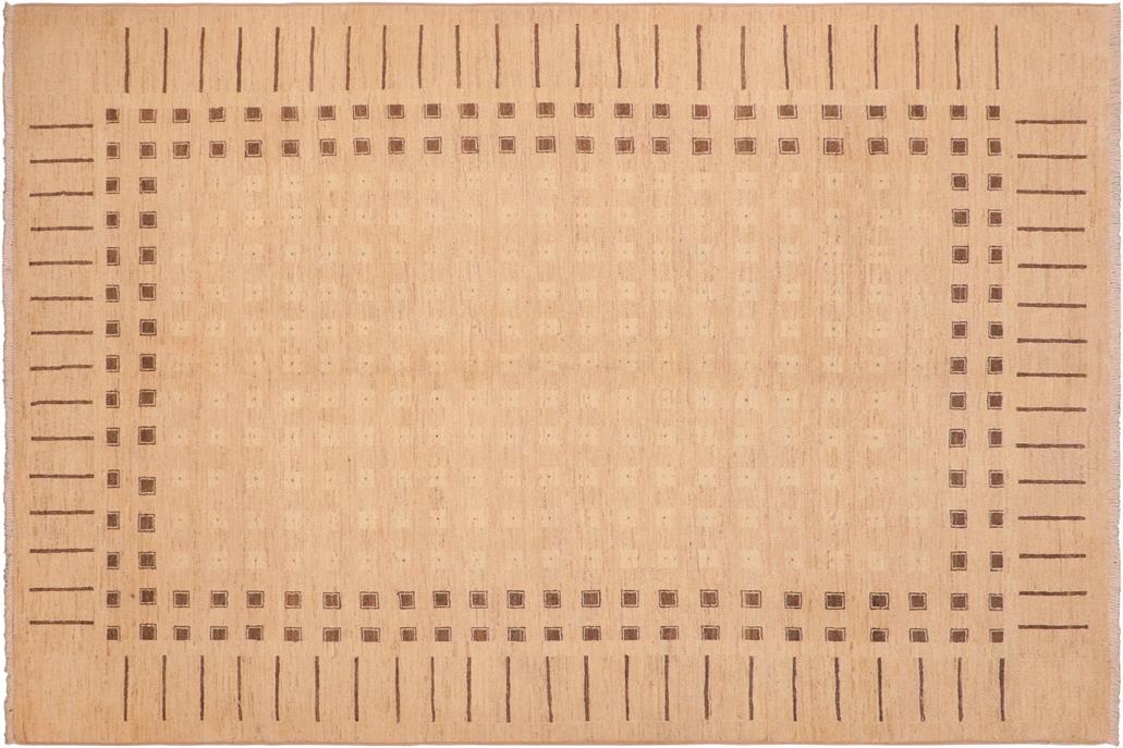 handmade Transitional Kafkaz Chobi Ziegler Tan Brown Hand Knotted RECTANGLE 100% WOOL area rug 6 x 9