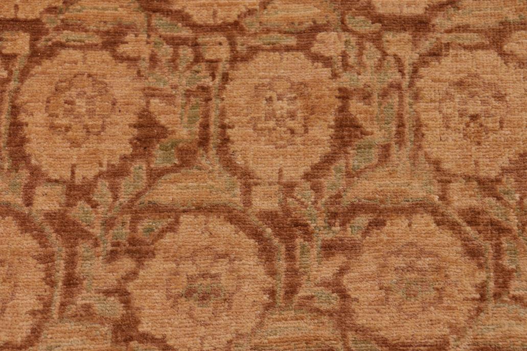 handmade Transitional Kafkaz Chobi Ziegler Brown Tan Hand Knotted RECTANGLE 100% WOOL area rug 6 x 8