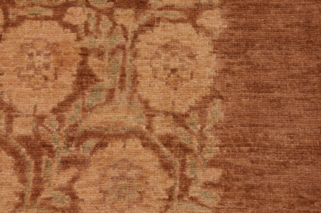 handmade Transitional Kafkaz Chobi Ziegler Brown Tan Hand Knotted RECTANGLE 100% WOOL area rug 6 x 8