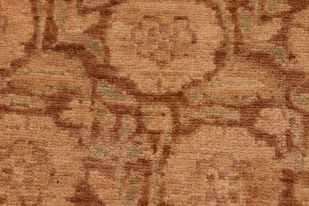 handmade Transitional Kafkaz Chobi Ziegler Brown Tan Hand Knotted RECTANGLE 100% WOOL area rug 6 x 8