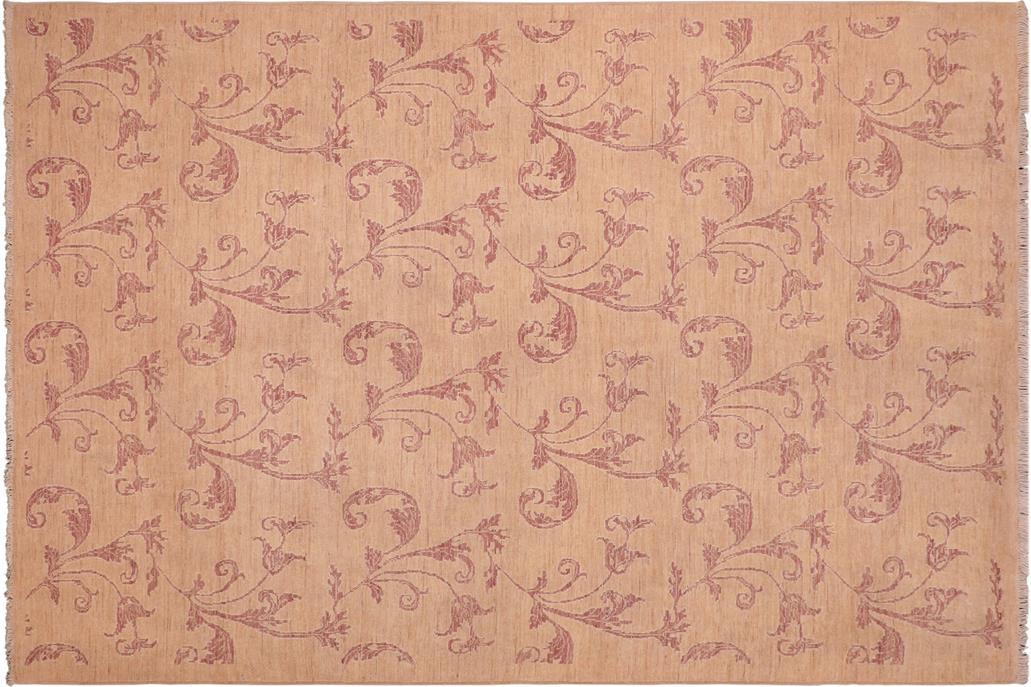 handmade Transitional Kafkaz Chobi Ziegler Tan Rose Hand Knotted RECTANGLE 100% WOOL area rug 6 x 9
