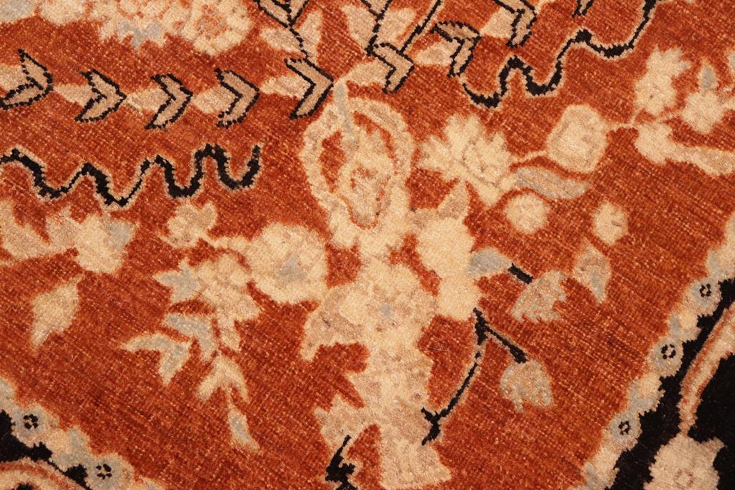 handmade Traditional Kafkaz Chobi Ziegler Rust Black Hand Knotted RECTANGLE 100% WOOL area rug 6 x 9