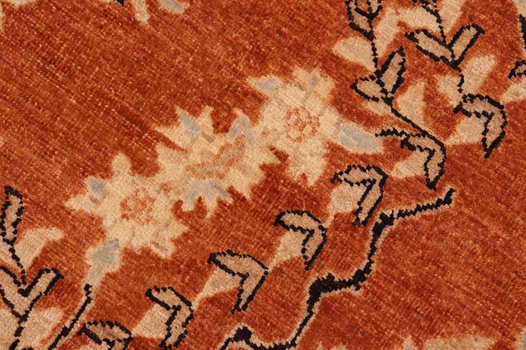 handmade Traditional Kafkaz Chobi Ziegler Rust Black Hand Knotted RECTANGLE 100% WOOL area rug 6 x 9