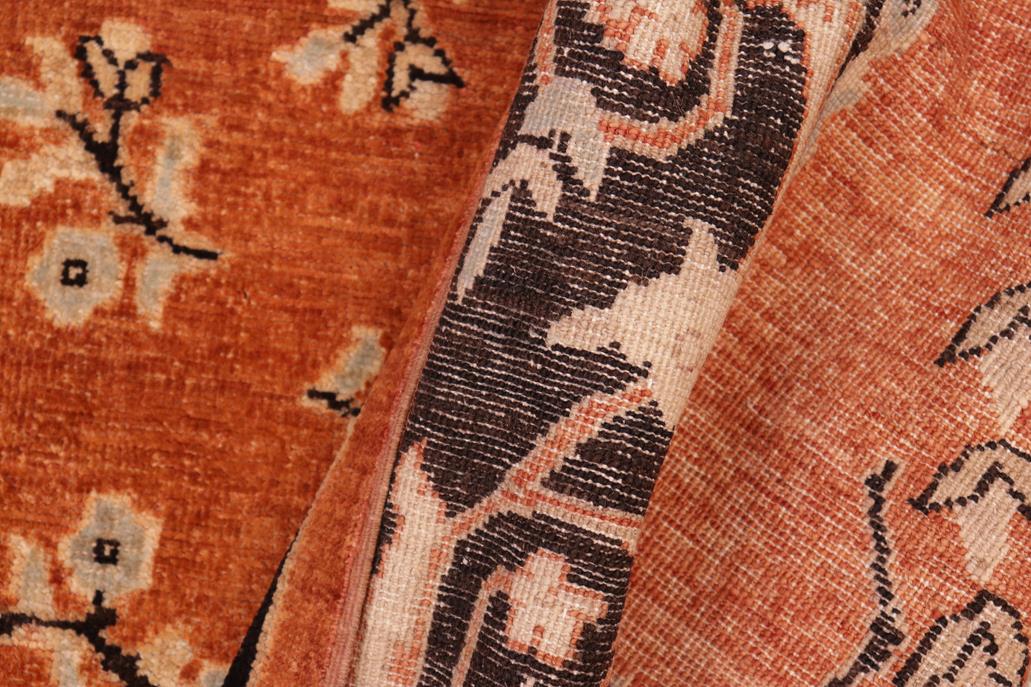 handmade Traditional Kafkaz Chobi Ziegler Rust Black Hand Knotted RECTANGLE 100% WOOL area rug 6 x 9