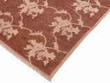 handmade Transitional Kafkaz Chobi Ziegler Brown Tan Hand Knotted RECTANGLE 100% WOOL area rug 6 x 9