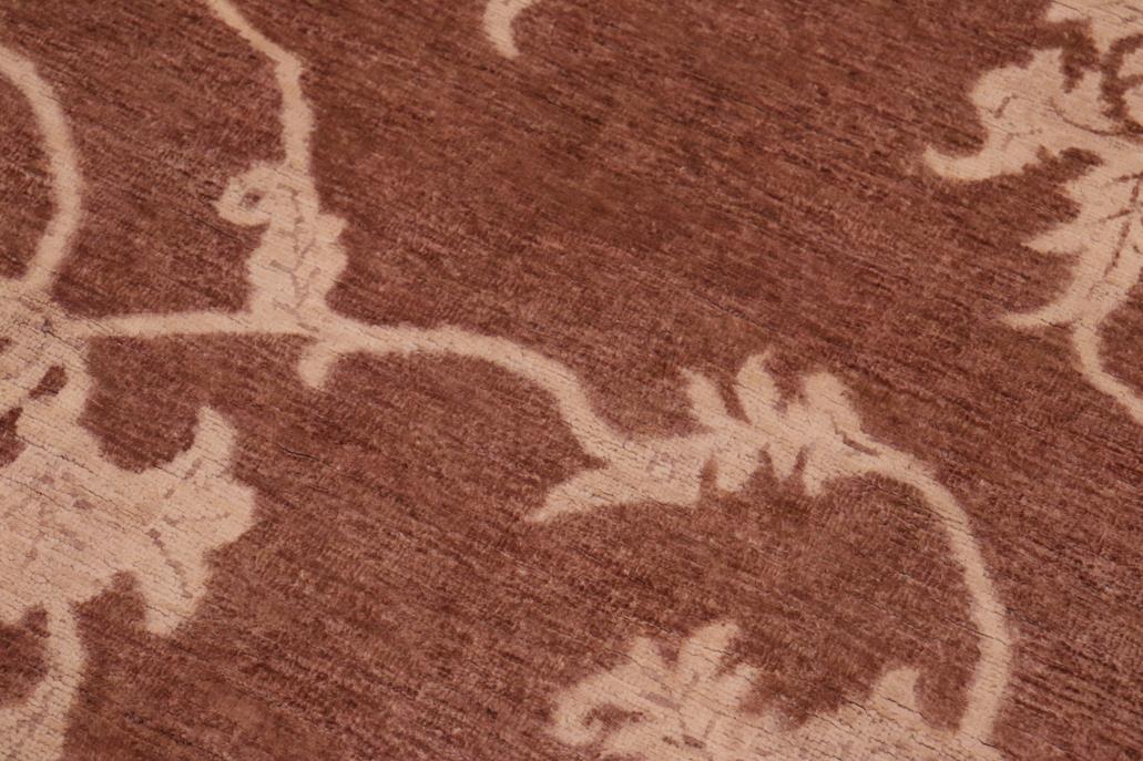 handmade Transitional Kafkaz Chobi Ziegler Brown Tan Hand Knotted RECTANGLE 100% WOOL area rug 6 x 9
