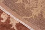 handmade Transitional Kafkaz Chobi Ziegler Brown Tan Hand Knotted RECTANGLE 100% WOOL area rug 6 x 9