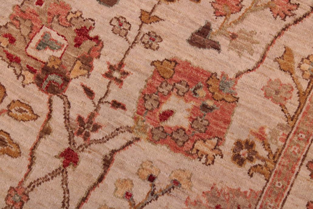 handmade Traditional Kafkaz Chobi Ziegler Beige Lt.orange Hand Knotted RECTANGLE 100% WOOL area rug 6 x 9