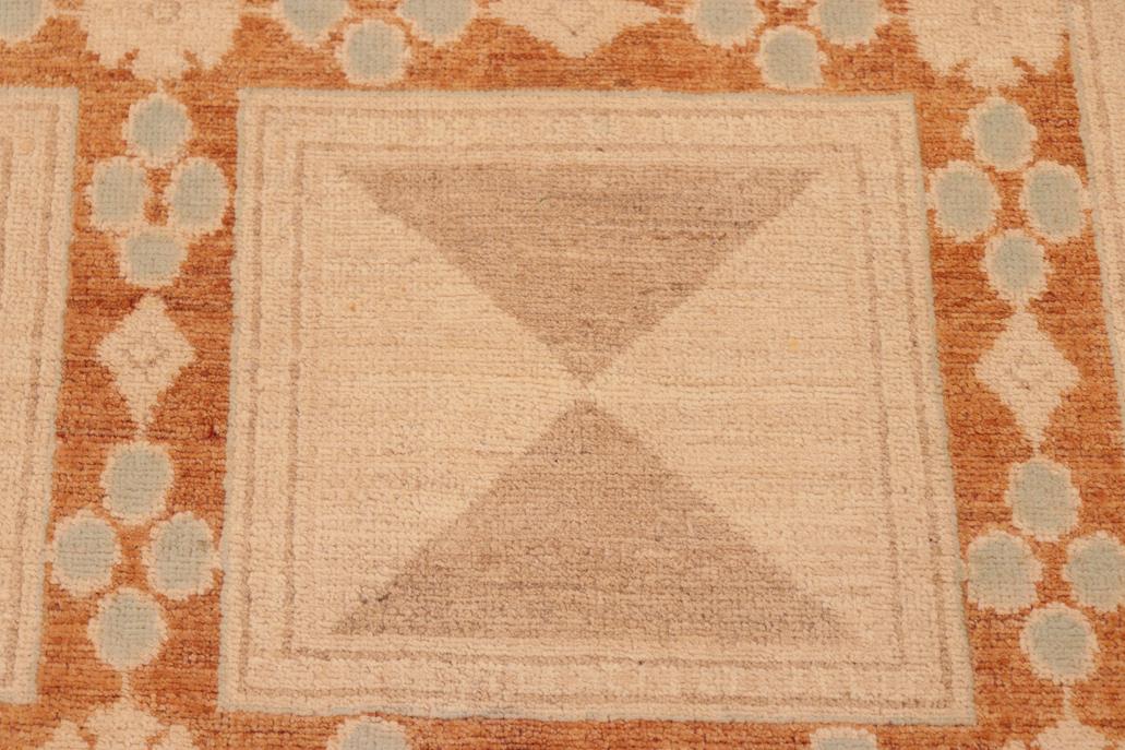 handmade Transitional Kafkaz Chobi Ziegler Rust Tan Hand Knotted RECTANGLE 100% WOOL area rug 6 x 9