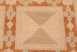 handmade Transitional Kafkaz Chobi Ziegler Rust Tan Hand Knotted RECTANGLE 100% WOOL area rug 6 x 9