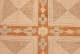 handmade Transitional Kafkaz Chobi Ziegler Rust Tan Hand Knotted RECTANGLE 100% WOOL area rug 6 x 9