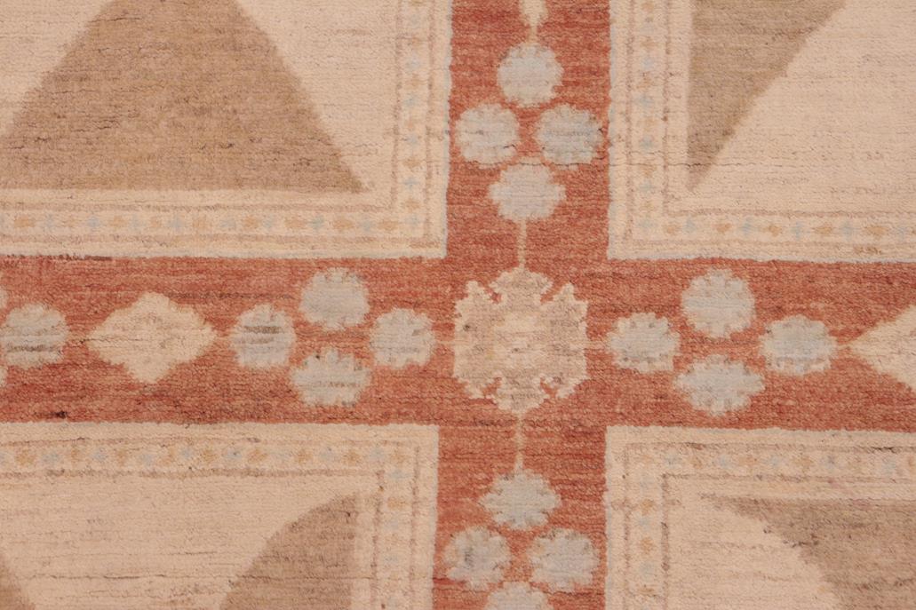 handmade Transitional Kafkaz Chobi Ziegler Rust Tan Hand Knotted RECTANGLE 100% WOOL area rug 6 x 9