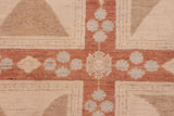 handmade Transitional Kafkaz Chobi Ziegler Rust Tan Hand Knotted RECTANGLE 100% WOOL area rug 6 x 9