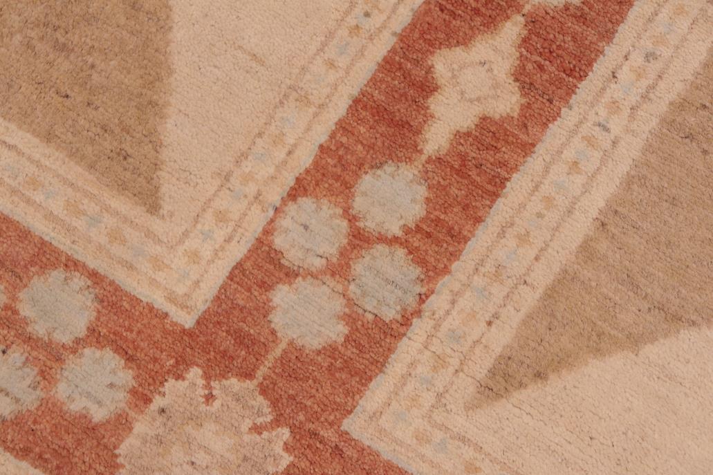 handmade Transitional Kafkaz Chobi Ziegler Rust Tan Hand Knotted RECTANGLE 100% WOOL area rug 6 x 9
