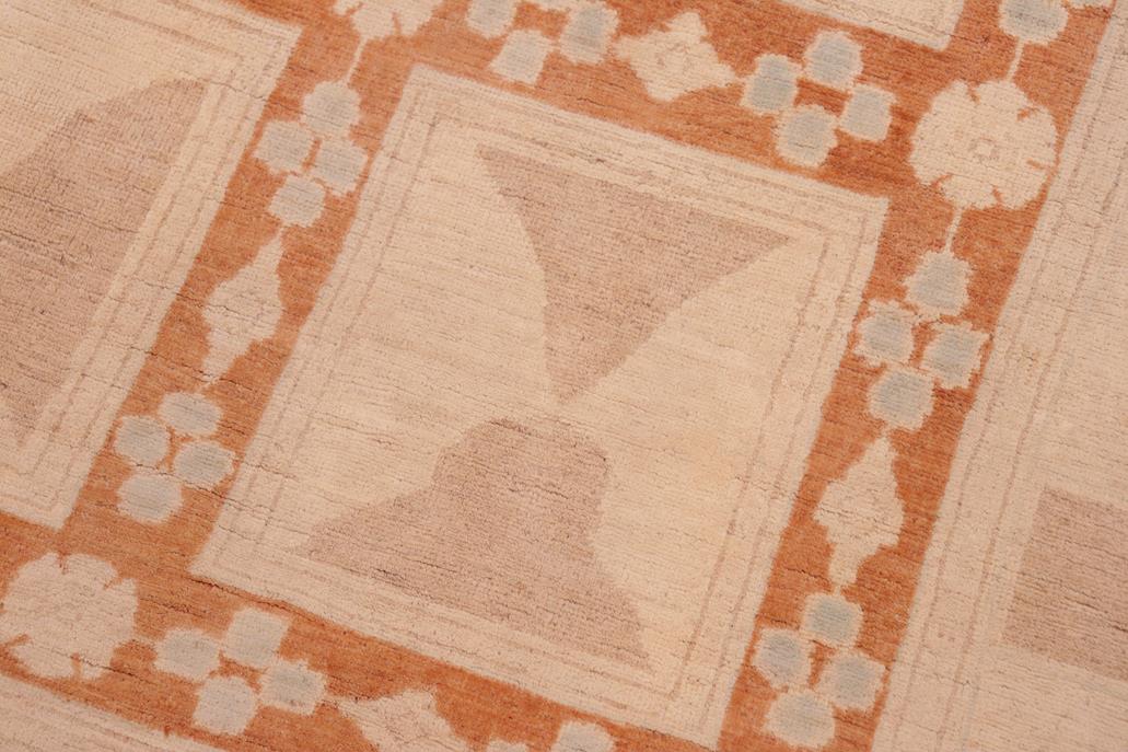 handmade Transitional Kafkaz Chobi Ziegler Rust Tan Hand Knotted RECTANGLE 100% WOOL area rug 6 x 9