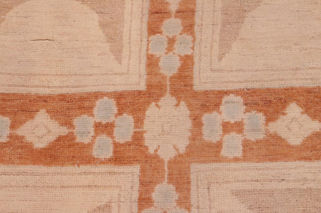 handmade Transitional Kafkaz Chobi Ziegler Rust Tan Hand Knotted RECTANGLE 100% WOOL area rug 6 x 9