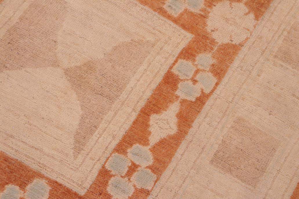 handmade Transitional Kafkaz Chobi Ziegler Rust Tan Hand Knotted RECTANGLE 100% WOOL area rug 6 x 9