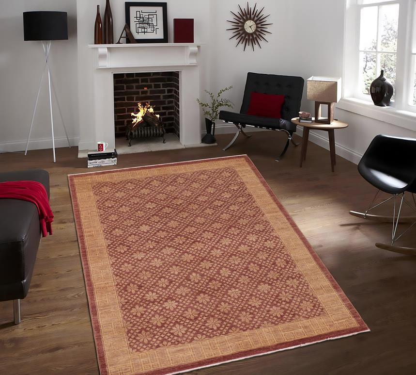 handmade Transitional Kafkaz Chobi Ziegler Red Brown Hand Knotted RECTANGLE 100% WOOL area rug 6 x 9