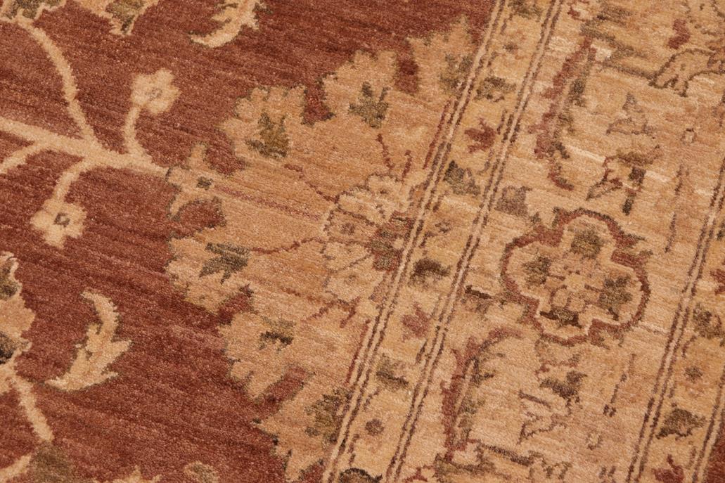 handmade Traditional Kafkaz Chobi Ziegler Brown Tan Hand Knotted RECTANGLE 100% WOOL area rug 8 x 9