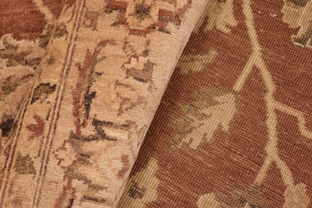 handmade Traditional Kafkaz Chobi Ziegler Brown Tan Hand Knotted RECTANGLE 100% WOOL area rug 8 x 9