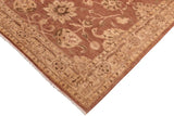 handmade Traditional Lahore Brown Tan Hand Knotted RECTANGLE 100% WOOL area rug 6 x 9