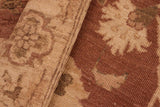 handmade Traditional Lahore Brown Tan Hand Knotted RECTANGLE 100% WOOL area rug 6 x 9