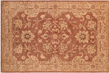 handmade Traditional Lahore Brown Tan Hand Knotted RECTANGLE 100% WOOL area rug 6 x 9