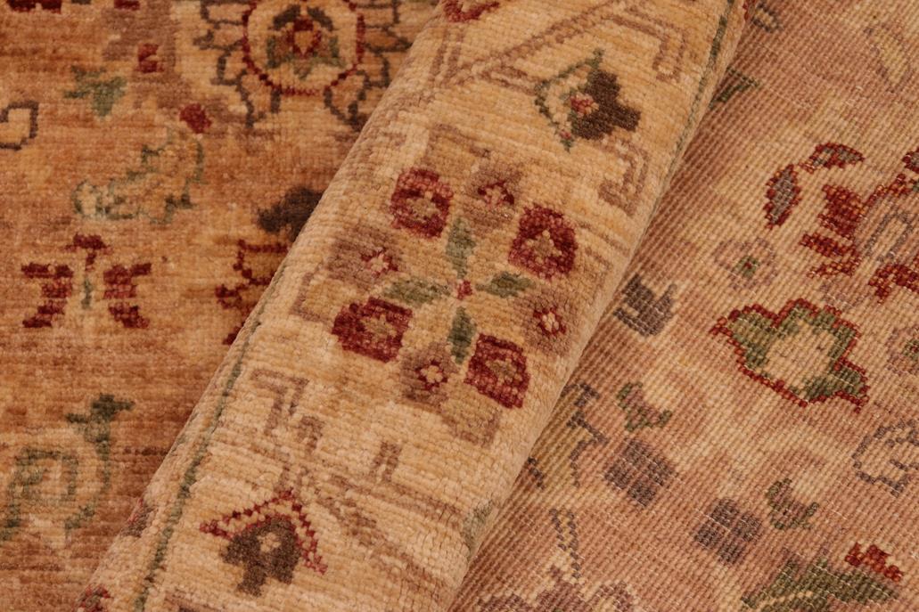 handmade Traditional Kafkaz Chobi Ziegler Tan Beige Hand Knotted RECTANGLE 100% WOOL area rug 6 x 9
