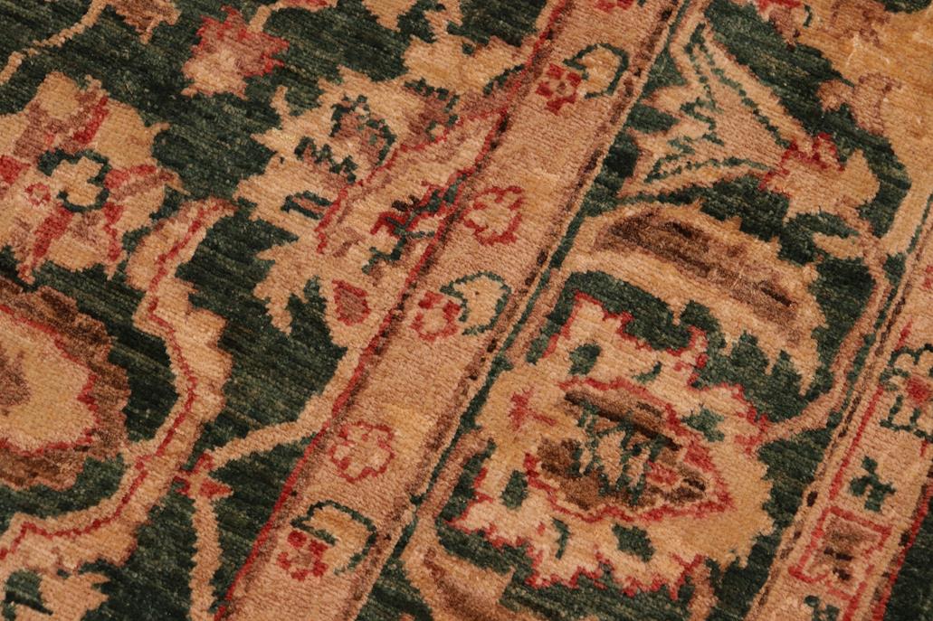 handmade Traditional Kafkaz Chobi Ziegler Green Rust Hand Knotted RECTANGLE 100% WOOL area rug 6 x 9