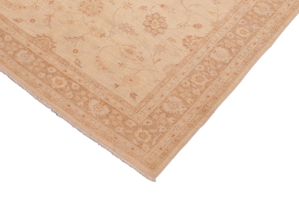 handmade Traditional Kafkaz Chobi Ziegler Tan Brown Hand Knotted RECTANGLE 100% WOOL area rug 6 x 9