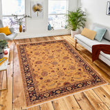 handmade Traditional Kafkaz Chobi Ziegler Gold Blue Hand Knotted RECTANGLE 100% WOOL area rug 6 x 9