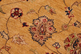handmade Traditional Kafkaz Chobi Ziegler Gold Blue Hand Knotted RECTANGLE 100% WOOL area rug 6 x 9