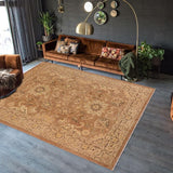 handmade Traditional Kafkaz Chobi Ziegler Brown Tan Hand Knotted RECTANGLE 100% WOOL area rug 10 x 14