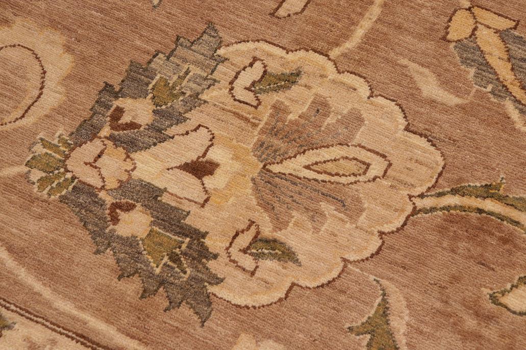 handmade Traditional Kafkaz Chobi Ziegler Brown Tan Hand Knotted RECTANGLE 100% WOOL area rug 10 x 14