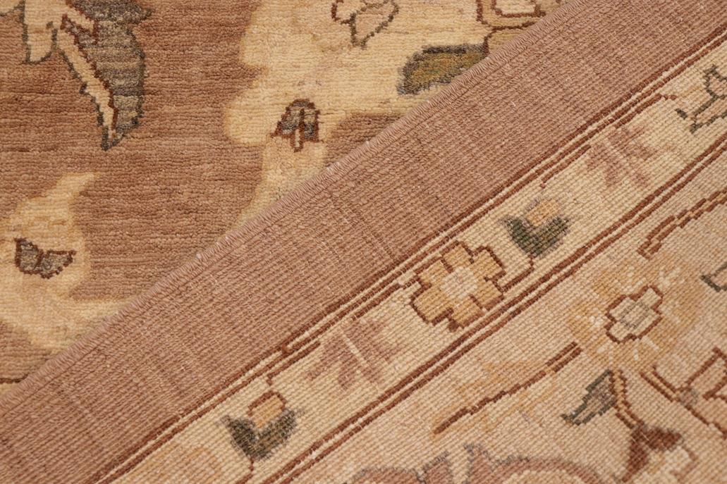 handmade Traditional Kafkaz Chobi Ziegler Brown Tan Hand Knotted RECTANGLE 100% WOOL area rug 10 x 14
