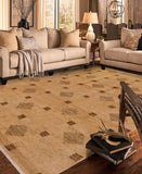 handmade Modern Gabbeh Tan Brown Hand Knotted Rectangel Hand Knotted 100% Vegetable Dyed wool area rug 9 x 12