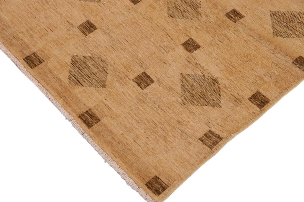 handmade Modern Gabbeh Tan Brown Hand Knotted Rectangel Hand Knotted 100% Vegetable Dyed wool area rug 9 x 12