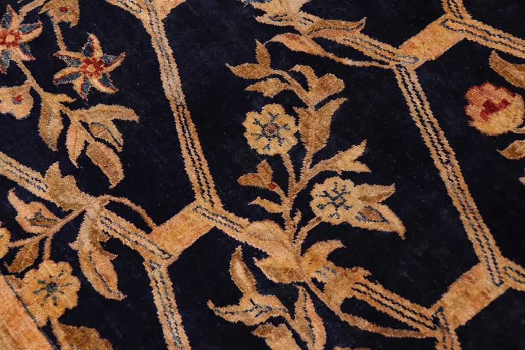 handmade Transitional Kafkaz Chobi Ziegler Blue Gold Hand Knotted RECTANGLE 100% WOOL area rug 9 x 12