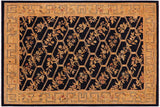 handmade Transitional Kafkaz Chobi Ziegler Blue Gold Hand Knotted RECTANGLE 100% WOOL area rug 9 x 12
