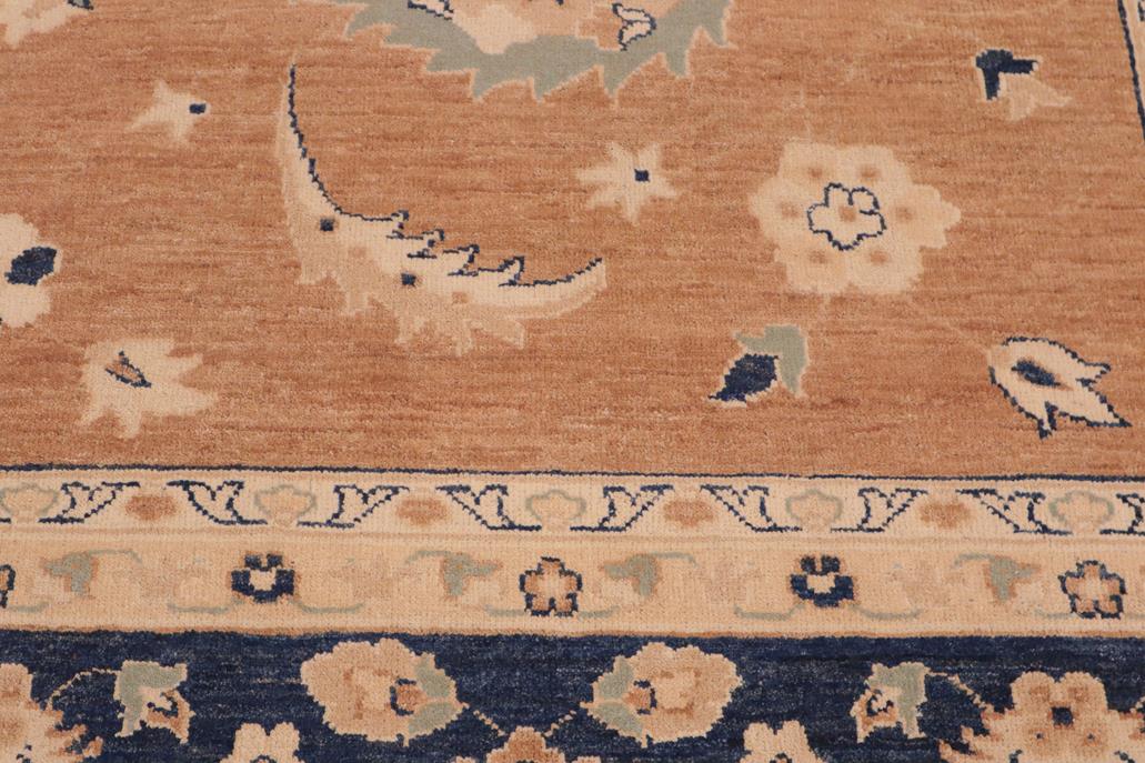handmade Traditional Kafkaz Chobi Ziegler Brown Blue Hand Knotted RECTANGLE 100% WOOL area rug 10 x 14