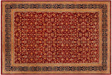 Oriental Ziegler Shela Red Blue Hand-Knotted Wool Rug - 9'1'' x 11'8''