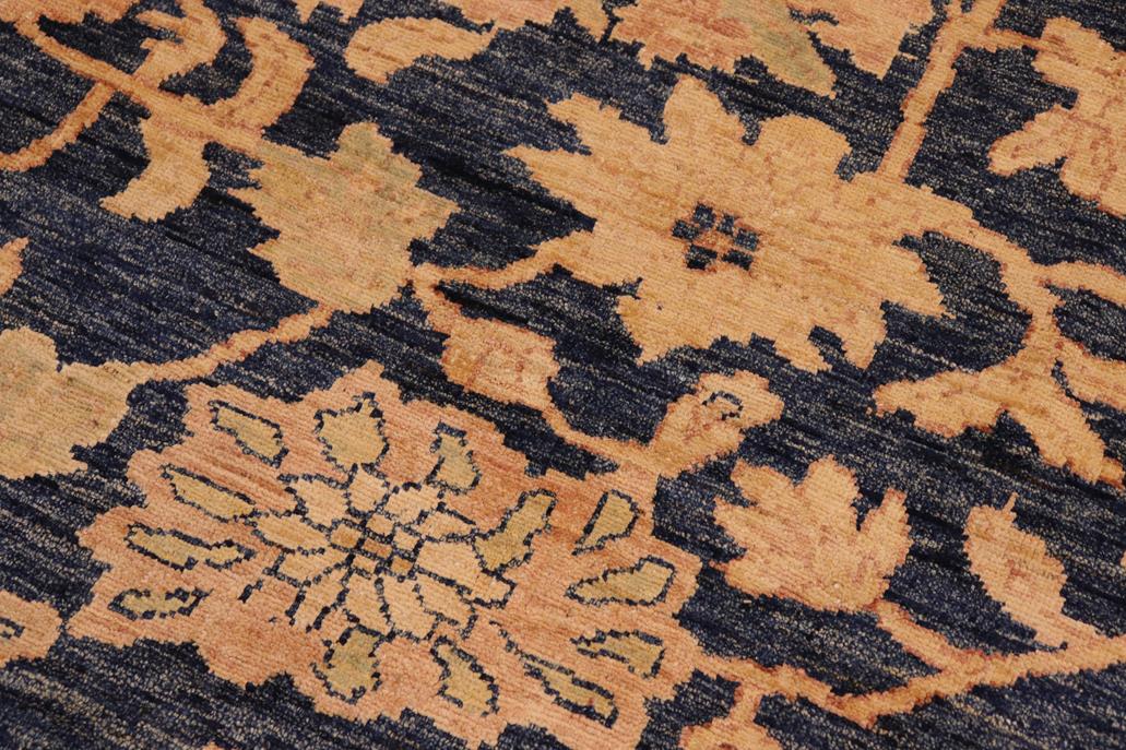 handmade Traditional Kafkaz Chobi Ziegler Blue Tan Hand Knotted RECTANGLE 100% WOOL area rug 10 x 14