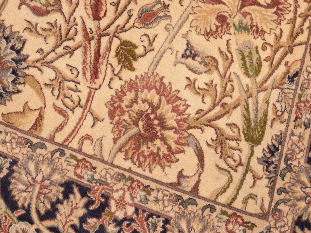 handmade Traditional Irfan Beige Blue Hand Knotted RECTANGLE 100% WOOL area rug 6x9