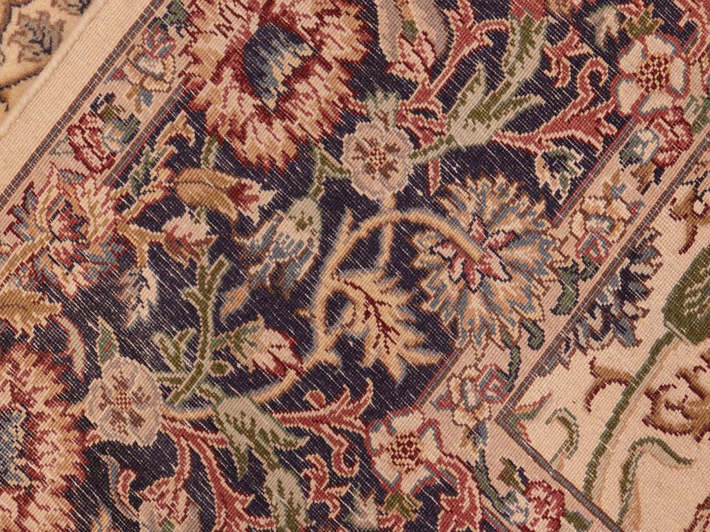 handmade Traditional Irfan Beige Blue Hand Knotted RECTANGLE 100% WOOL area rug 6x9