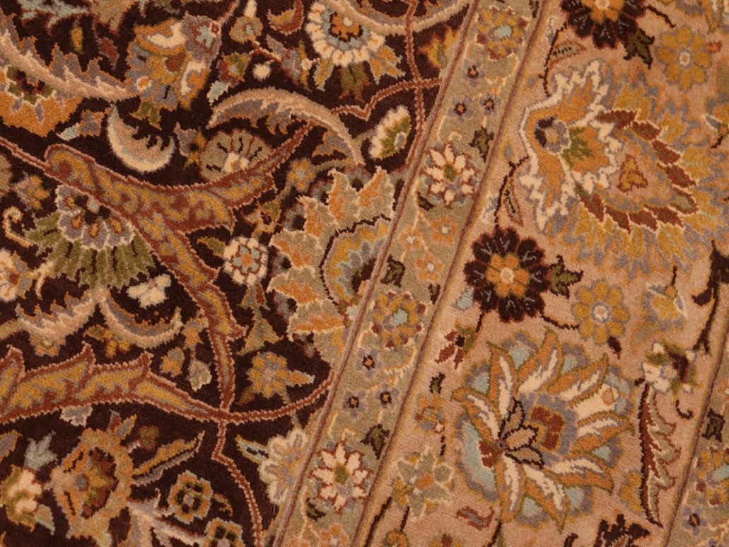 handmade Traditional  Brown Beige Hand Knotted RECTANGLE 100% WOOL area rug 6x9