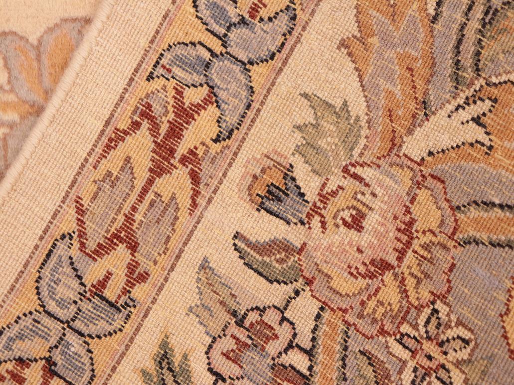 handmade Traditional Gujranwala Beige Grey Hand Knotted RECTANGLE 100% WOOL area rug 6x9