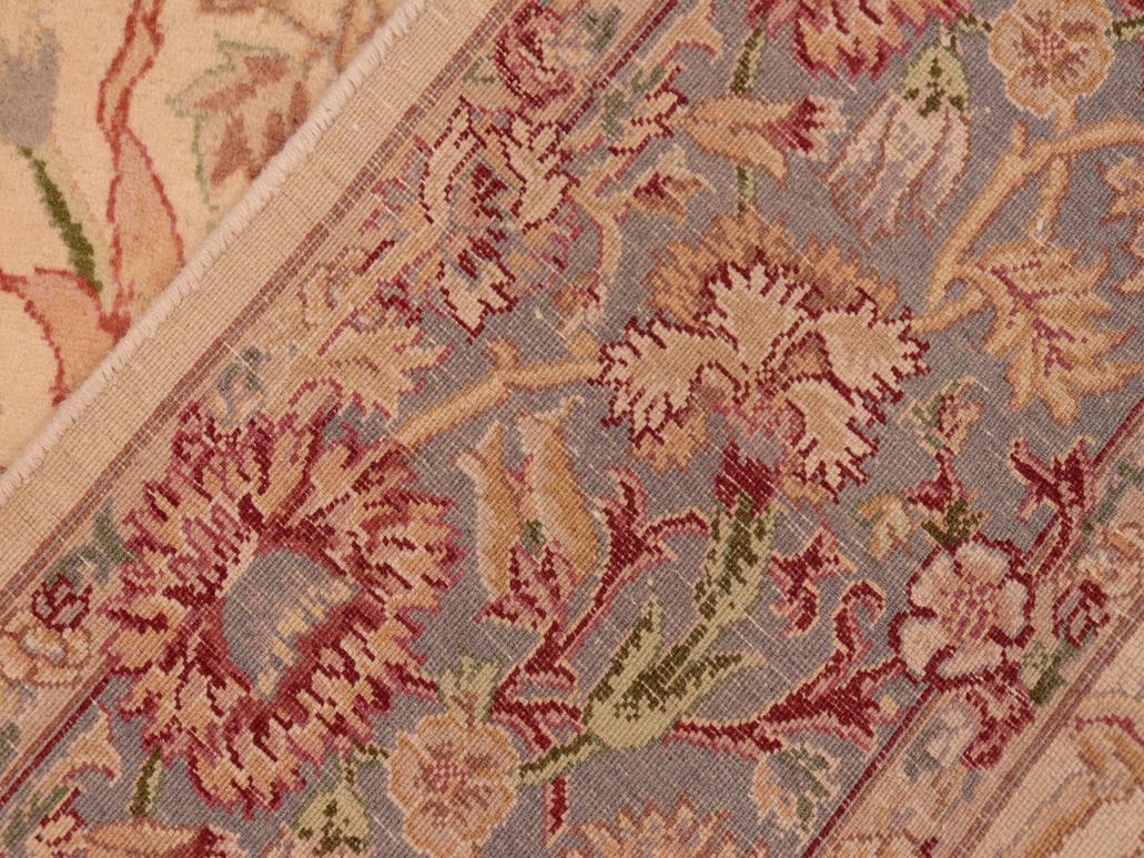 handmade Traditional Irfan Ivory Grey Hand Knotted RECTANGLE 100% WOOL area rug 6x10
