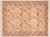 Irfan Pak Persian Verdie Ivory/Grey Wool Rug - 6'1'' x 9'6''