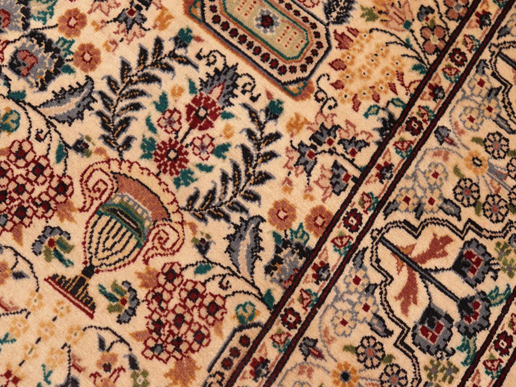 handmade Traditional Razia Beige Grey Hand Knotted RECTANGLE 100% WOOL area rug 6x9