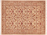 handmade Traditional Sayra Beige Gold Hand Knotted RECTANGLE 100% WOOL area rug 6x9